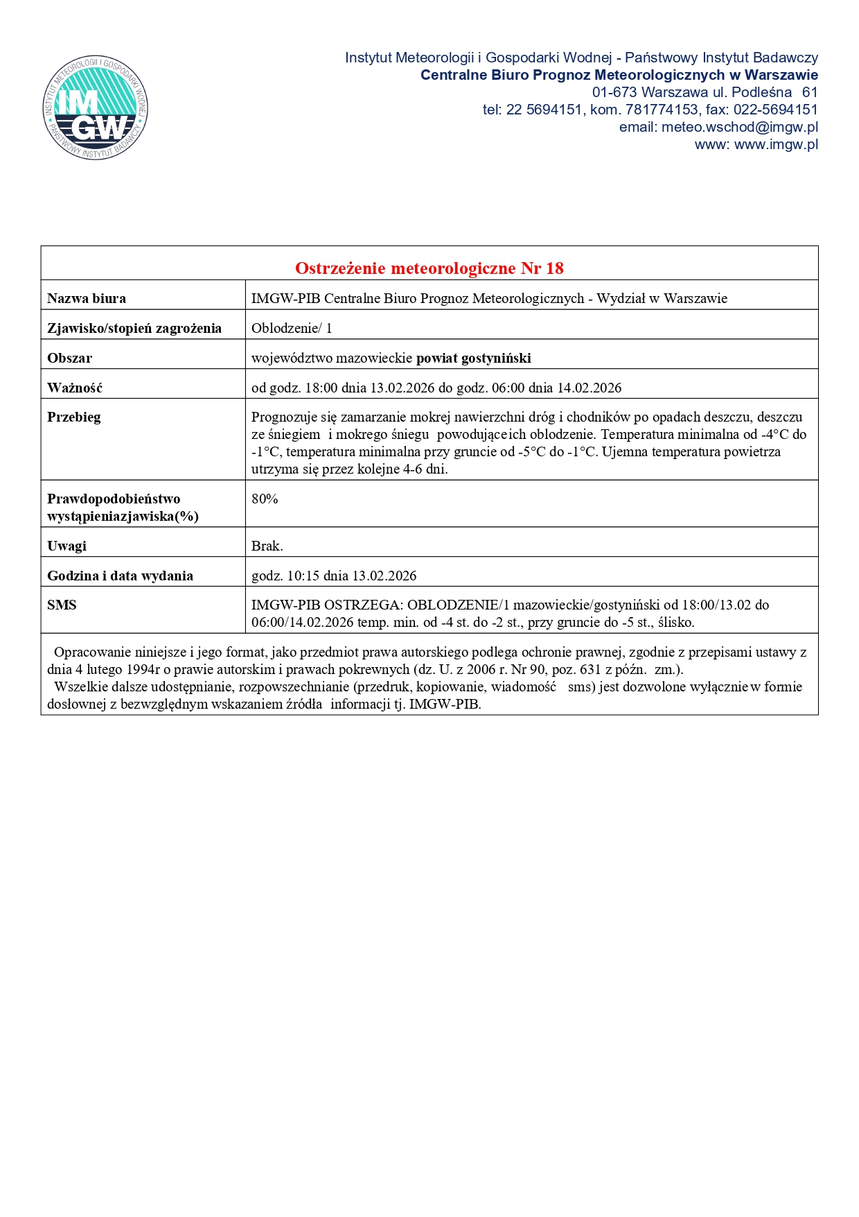 ostrzezenie